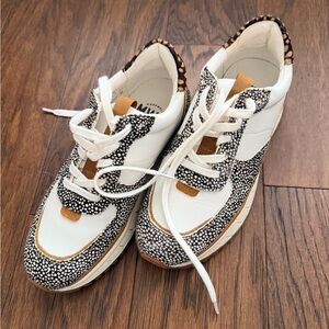 Madewell White and Brown Patterned Sneakers